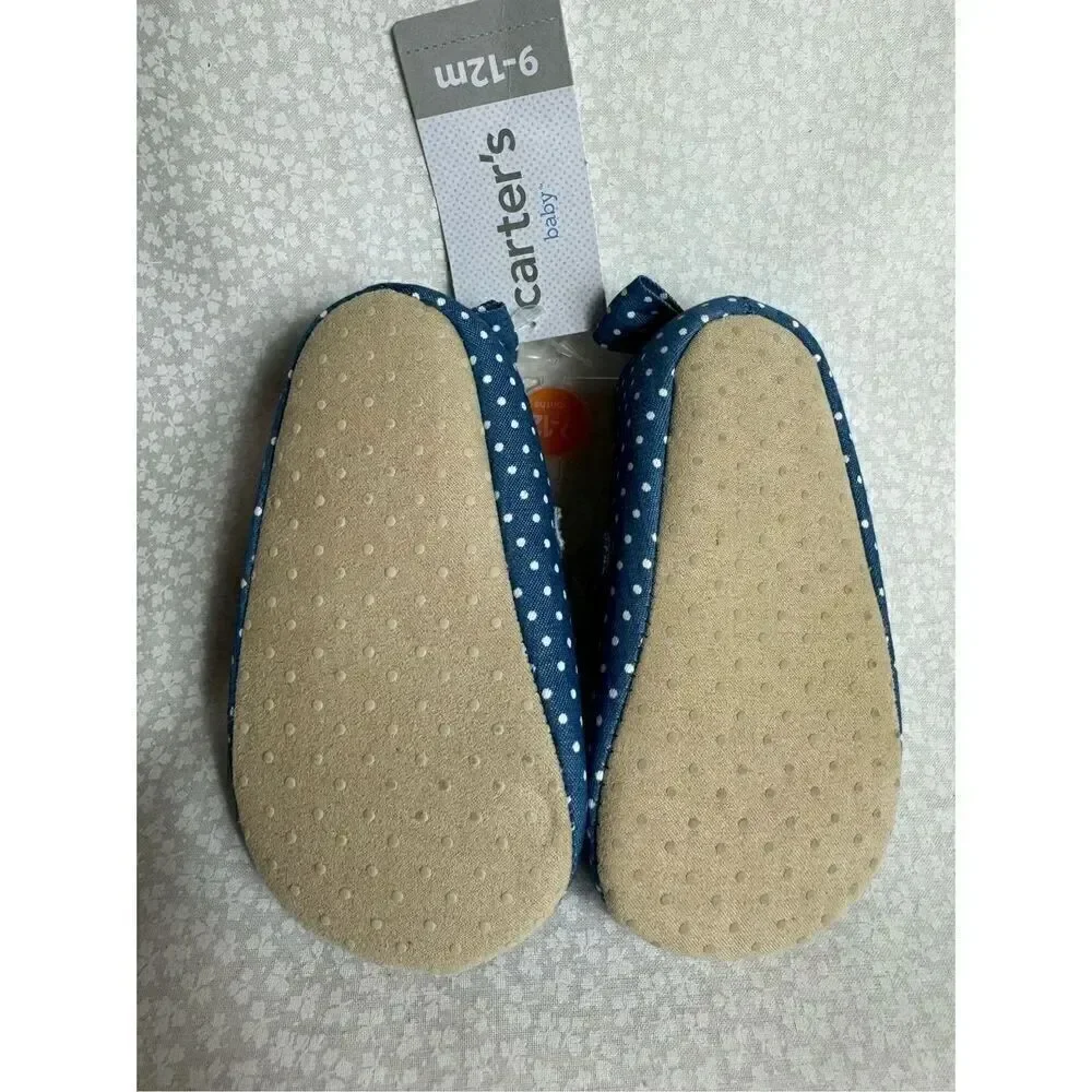 CARTER’S SIZE 9-12M Chambray Mary Jane Crib Shoes - Baby Girl